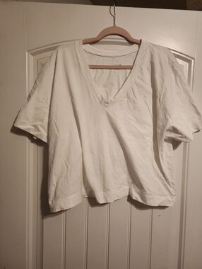 Everlane Organic Cotton V-Neck Tee White Size XL Minimalist Basic